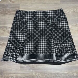 J.Jill Skirt Women 2X Black White Geometric Abstract Elastic Waist Career Office